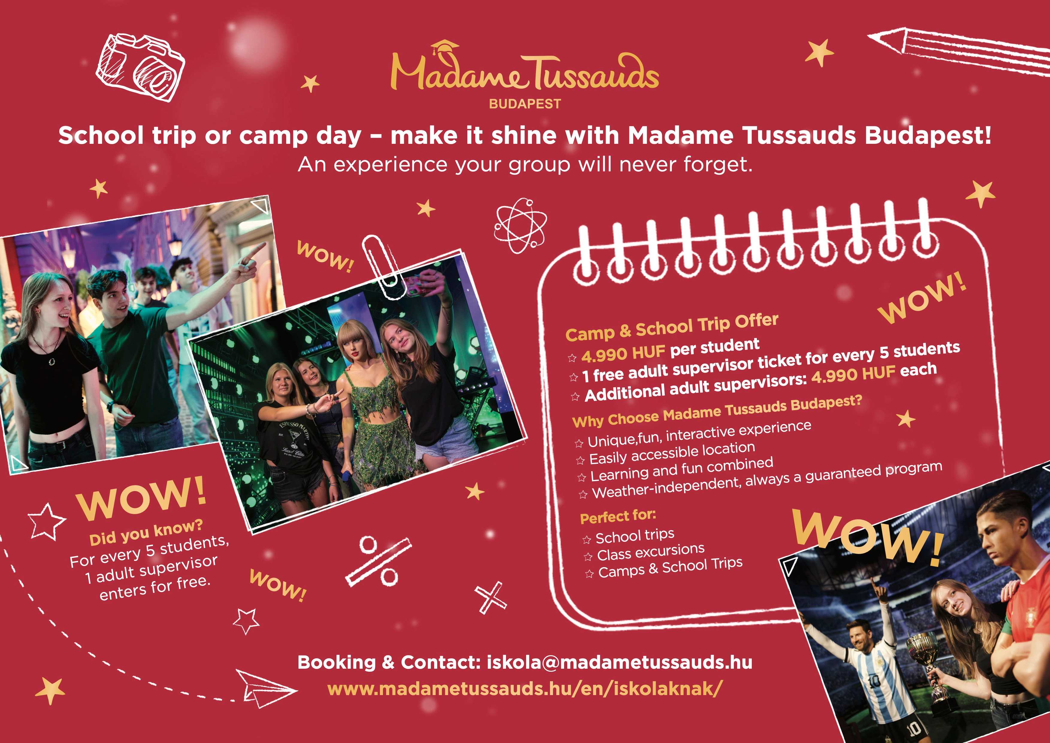 Madame Tussauds Budapest school offers